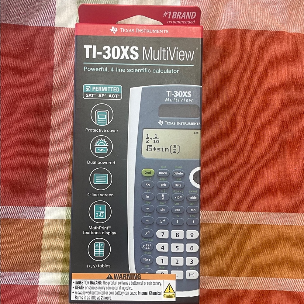 New Texas Instruments TI-30XS MultiView Scientific Calculator - Gray and Blue